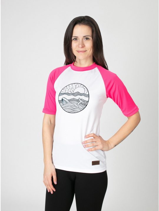 IceDress Drexiss dámské funkční CoolMax tričko WHALE PINK krátký rukáv